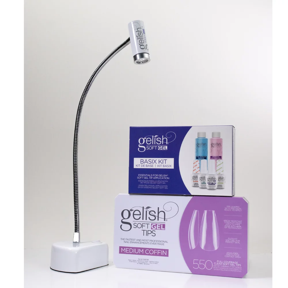 Touch LED from Gelish in front of Gelish Soft Gel Tips