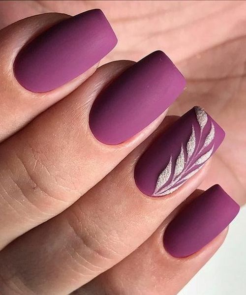 Matte nails in fall designs colors