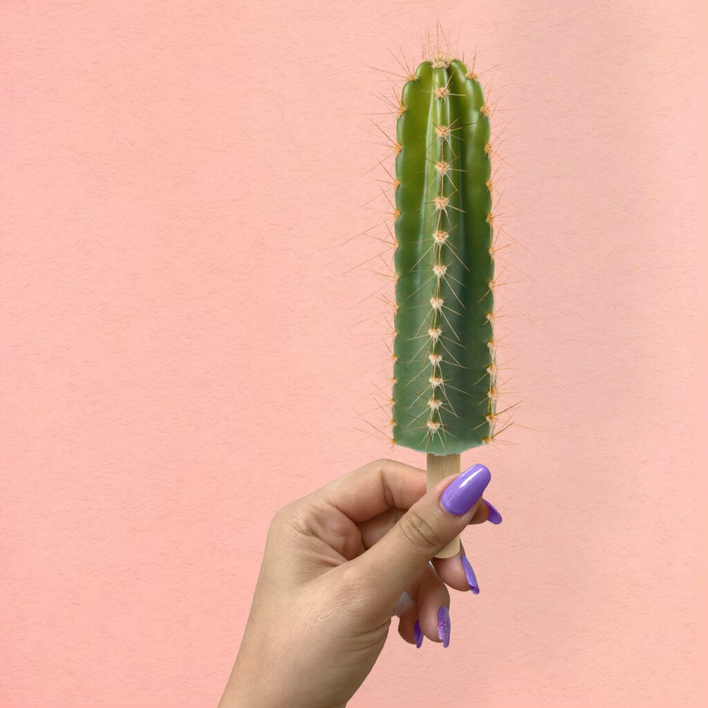 Woman's hand with purple manicure