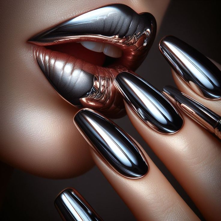 Chrome Nail Polish. Incorporating Chrome and Metallic Effects for a Futuristic Feel