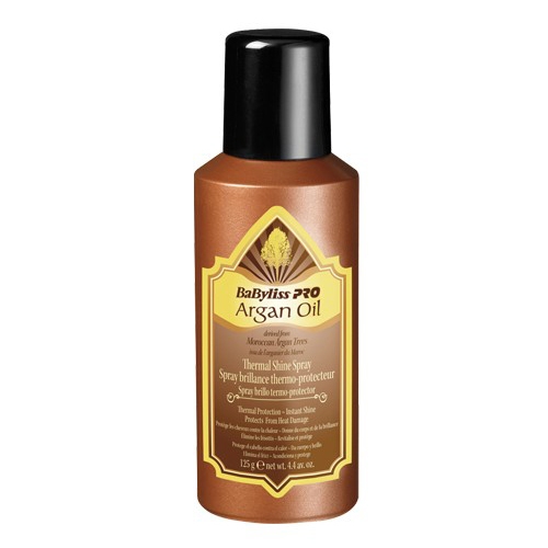 BaBylissPRO Argan Oil Thermal Shine Spray. Heat heir protection.