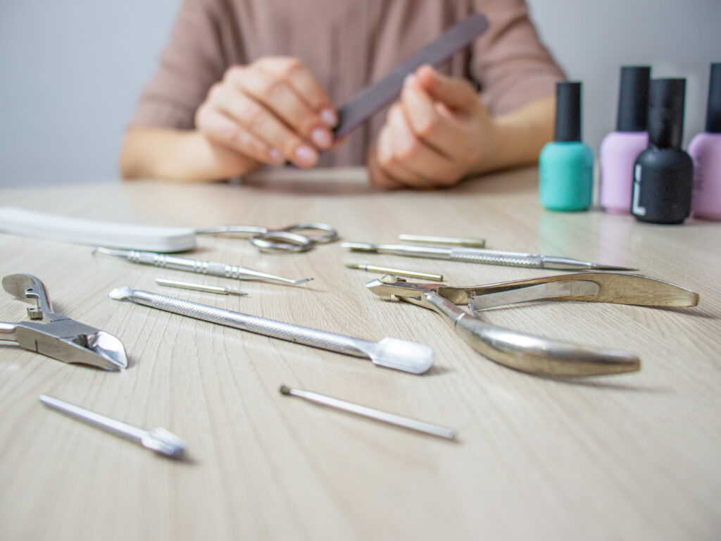 DIY manicure. home manicure. nail caring. nail tools. nail polish.