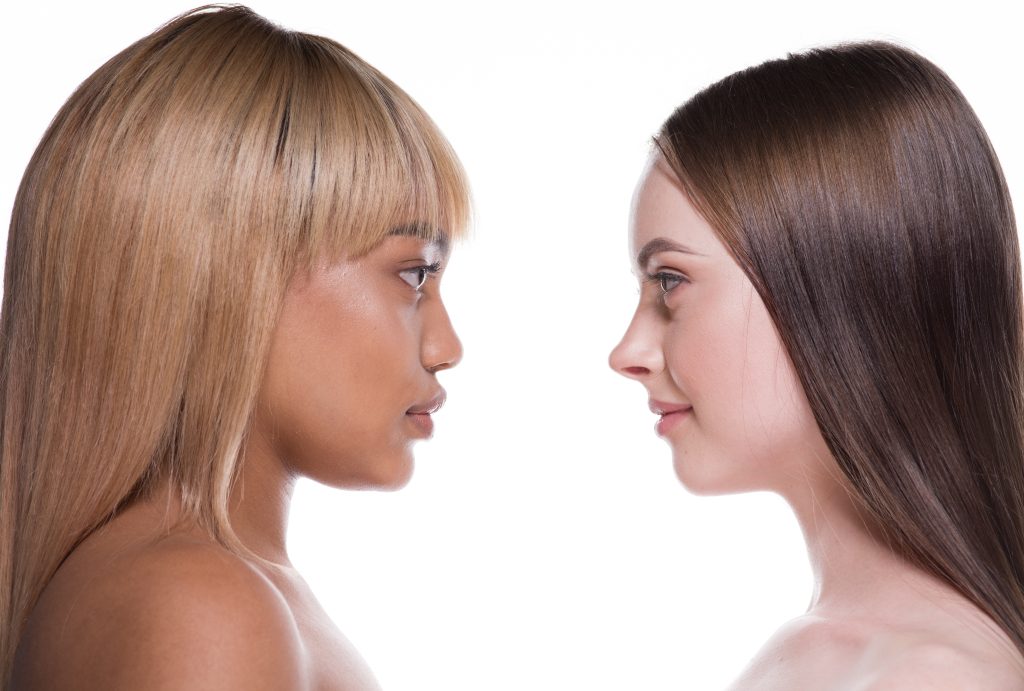 Beautiful ethnic women cosmetic concept. Identifying Your Face Shape.
