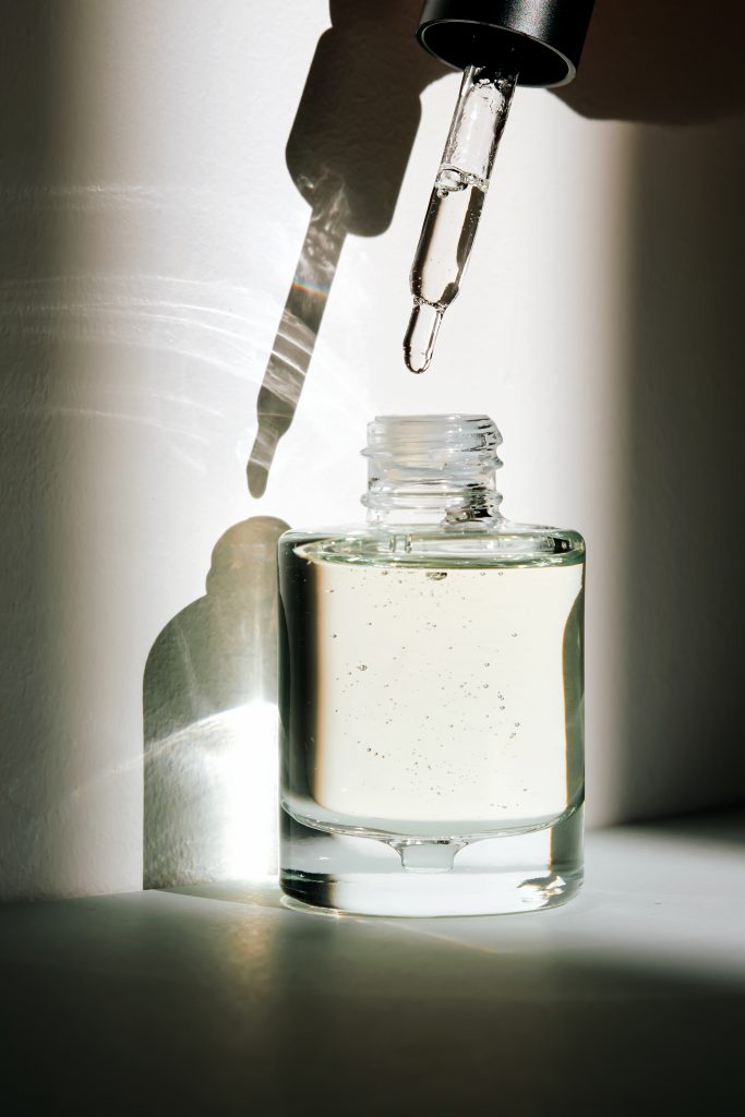 Facial Serum with Peptides and Spicules. High quality photo. niacinamide for skin. 