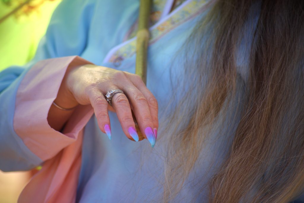 Ombre nails.