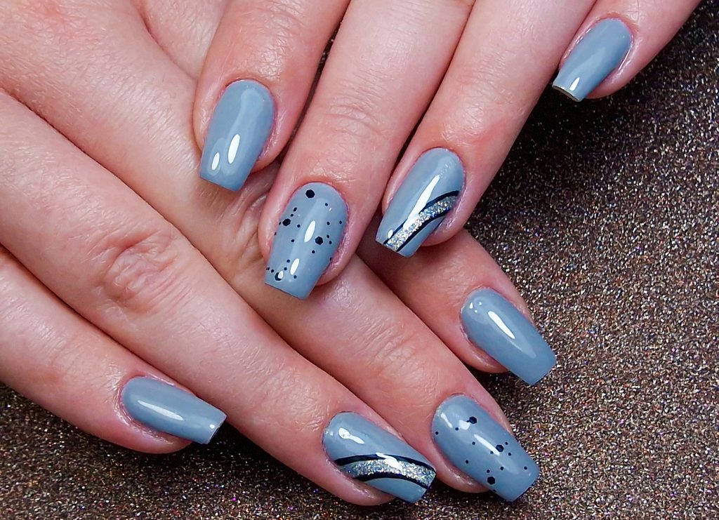A close-up of a professional modern gel manicure