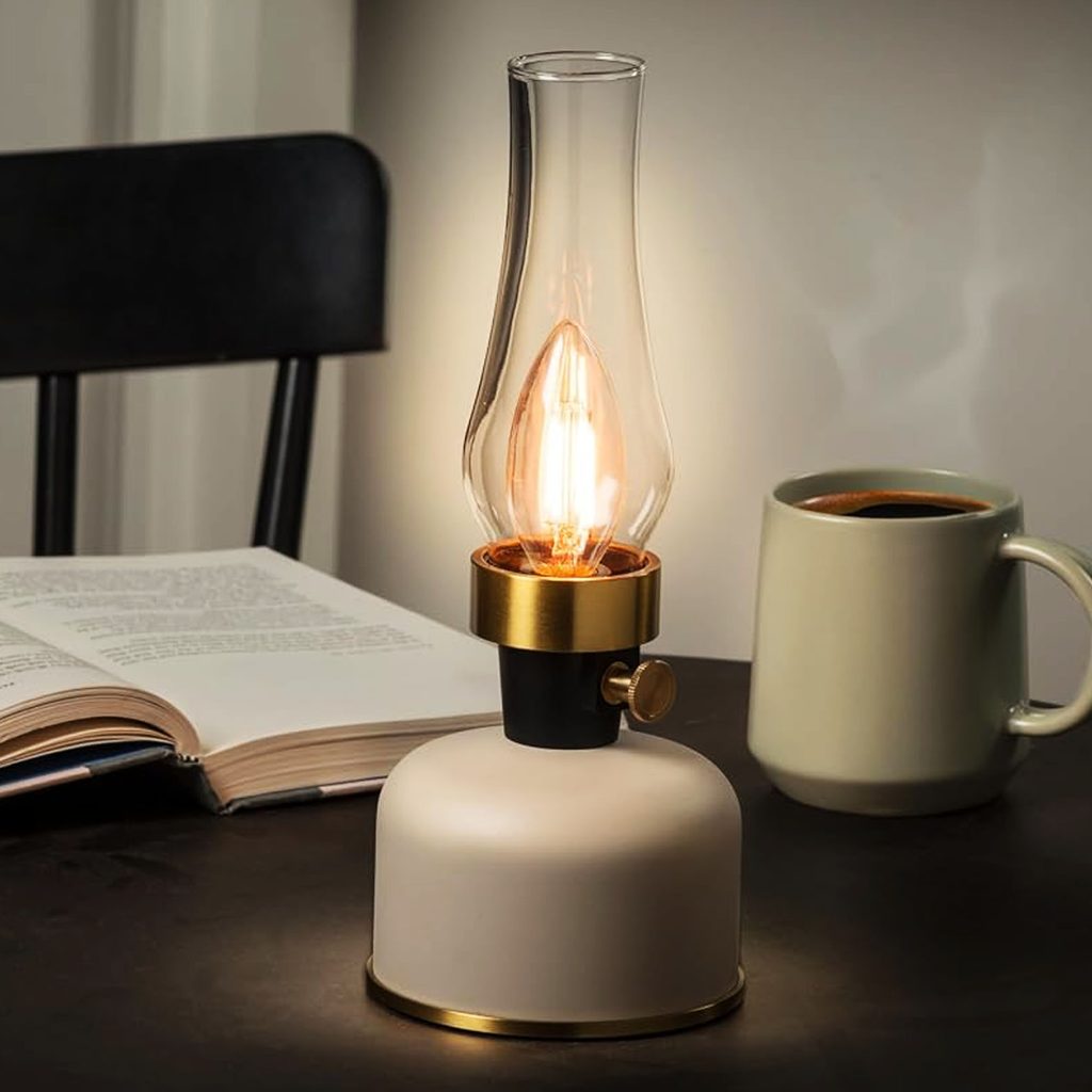 Abbott Lantern LED Lamp with Chimney 10.5"H - Ivory