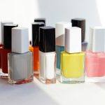 Assorted nail polish colours used for a beauty editorial